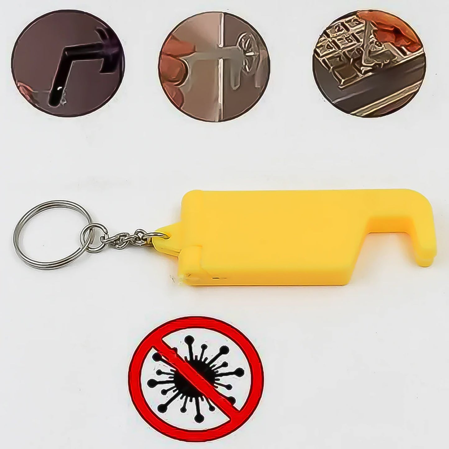 2 in 1 Plastic Keychain with Mobile Stand / Phone Holder (5 Pcs Set / Multicolor)