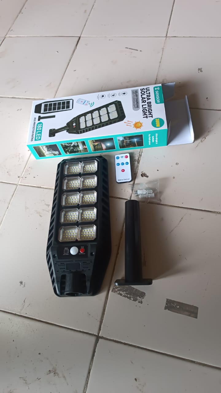 High-Powered Solar LED Street Light with Motion Sensor & Remote Control