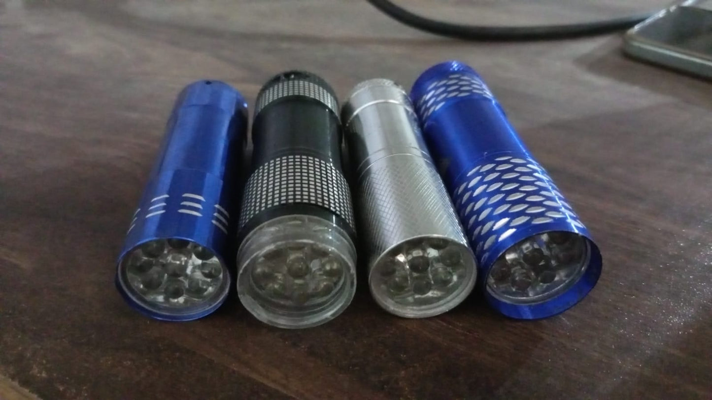 Portable Mini Torch – 9 LED Pocket Flashlight, Battery Operated (Mix Color)