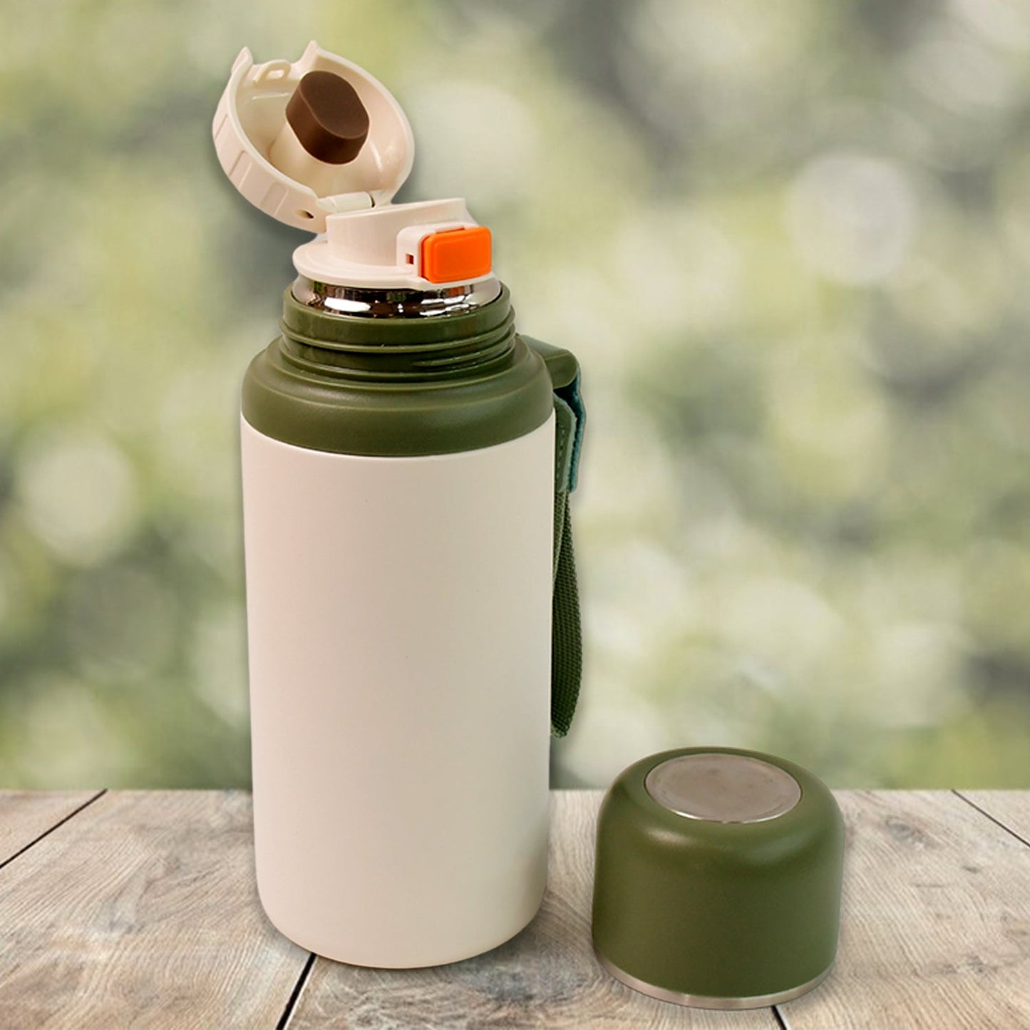 Stainless Steel Mug / Bottle Vacuum Insulated Cup Handle, Small Cup & Straw (650 ML)
