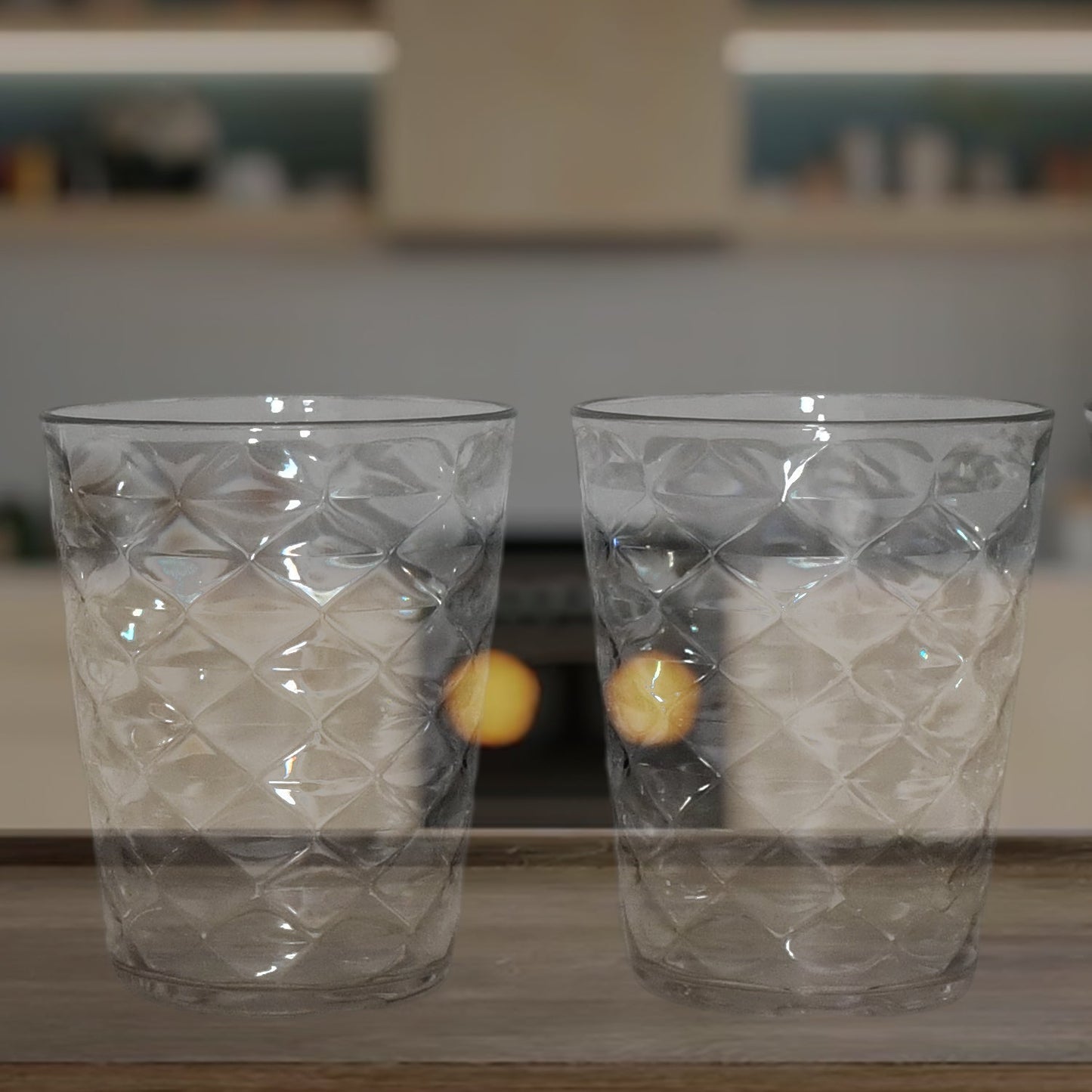 Apex Pyramid Design Unbreakable Plastic Glass – 300 ML