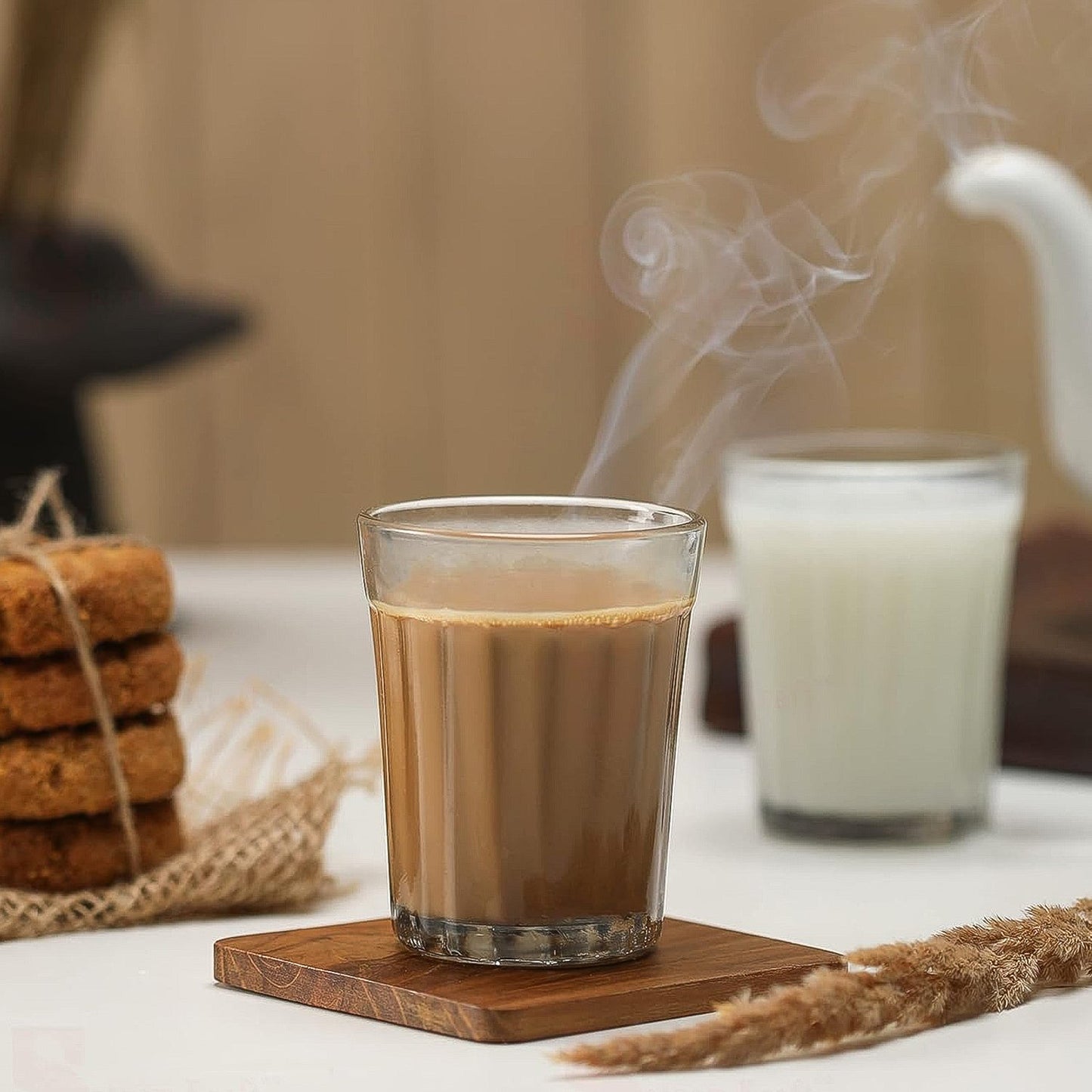 Supermom Plastic Chai Pyali Transparent Tea Glass Set (130ML / 6 Pc)