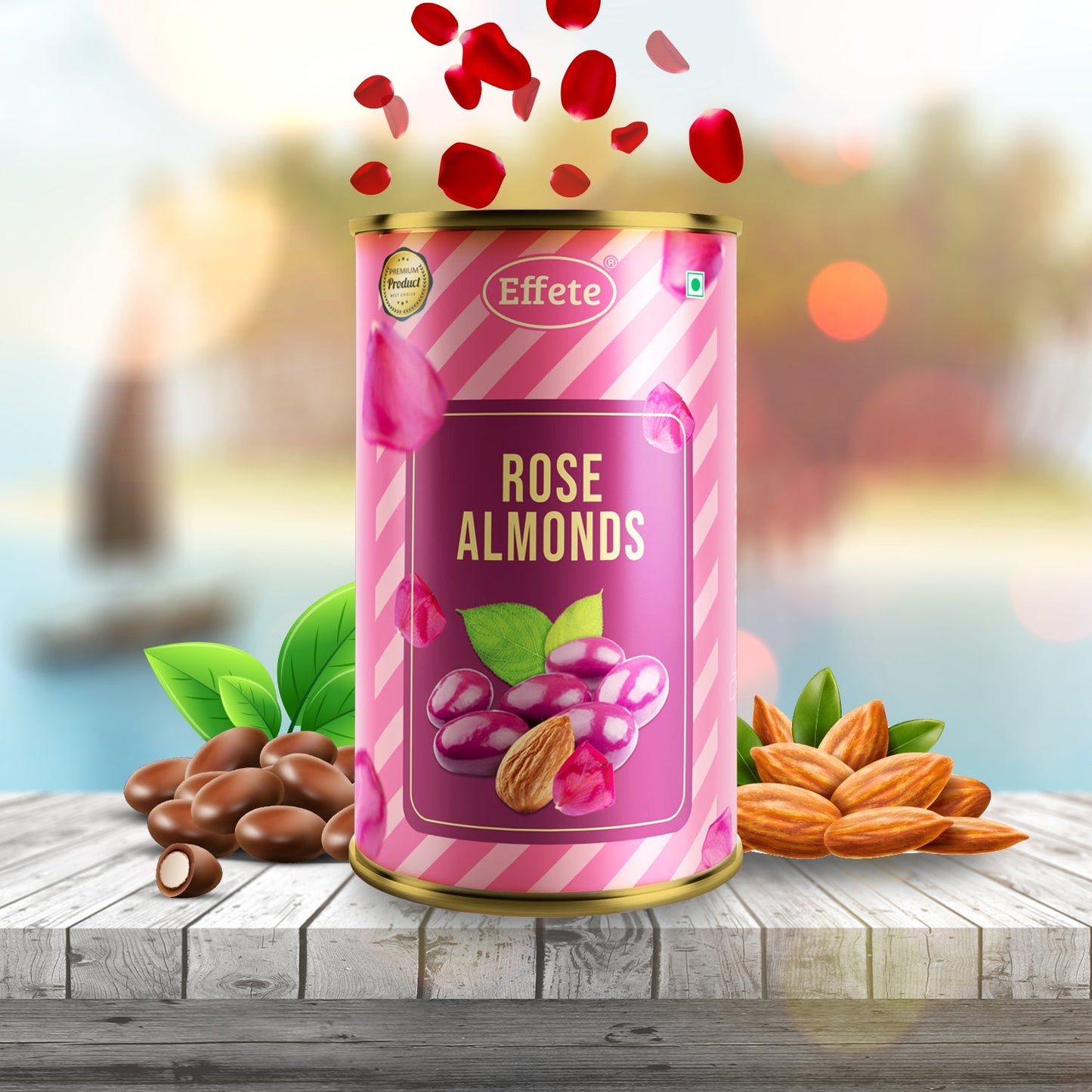 Golden Rose with Almonds chocolate Gift Set (1 Set)