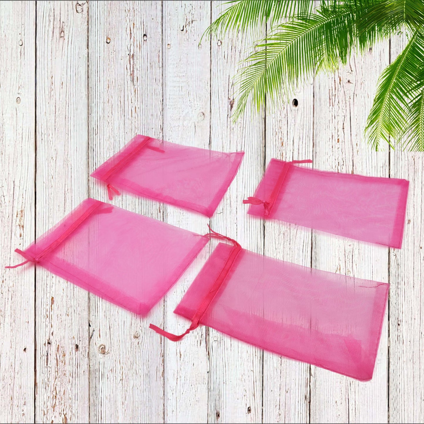 Organza Drawstring Gift Bags – Small Mesh Pouches for Weddings (50 Pcs)