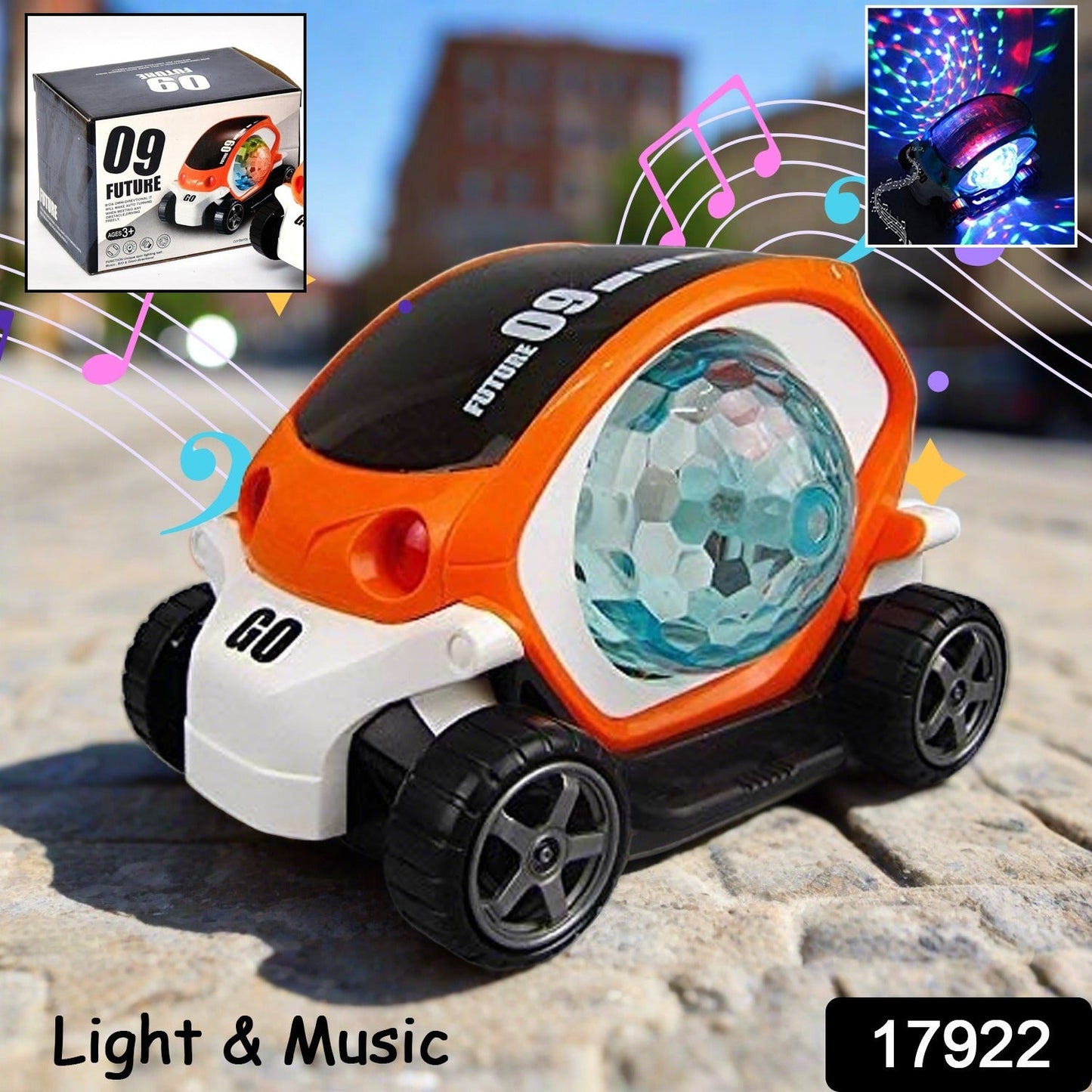 360° Rotating Stunt Car Toy – Bump & Go (1 Pc, Battery Not Included)
