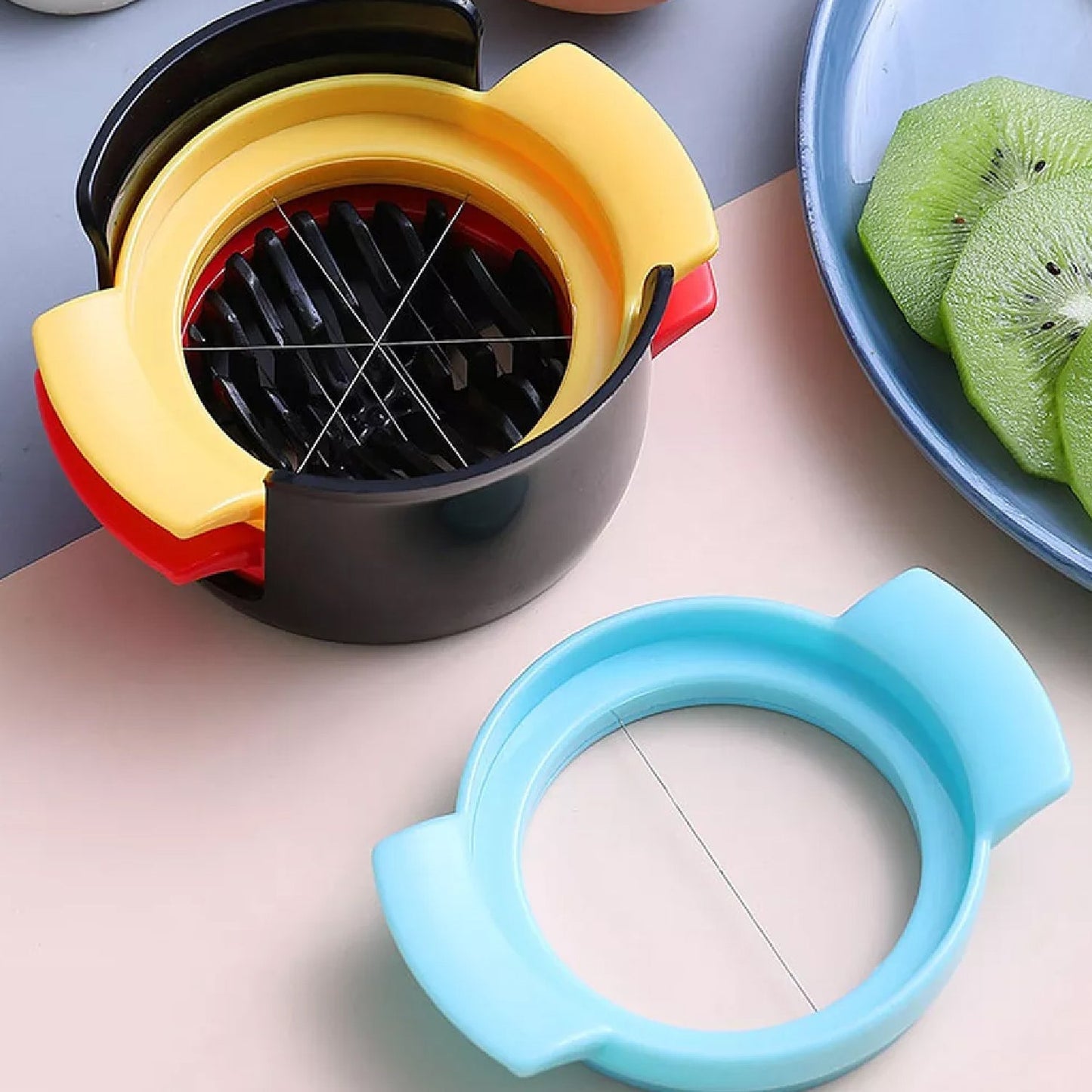Multifunctional 3-in-1 Egg Cutter - Stainless Steel Slicing Tool with Durable Wires