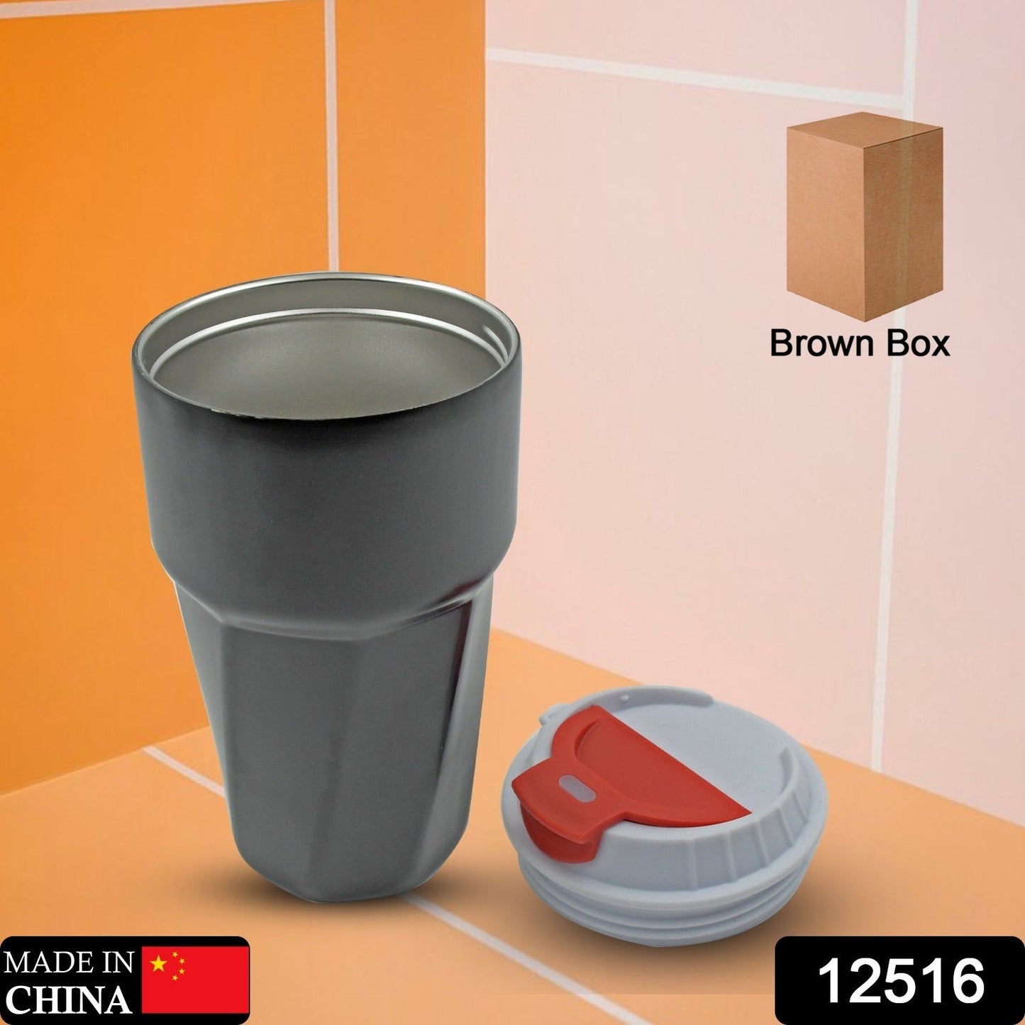 Vacuum insulated travel mug