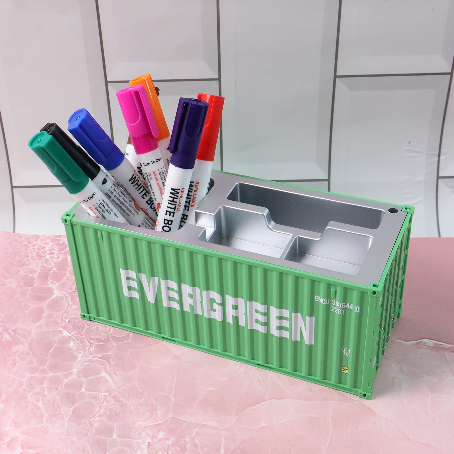 Container-Style Multi-Compartment Desk Organizer (1 Pc)