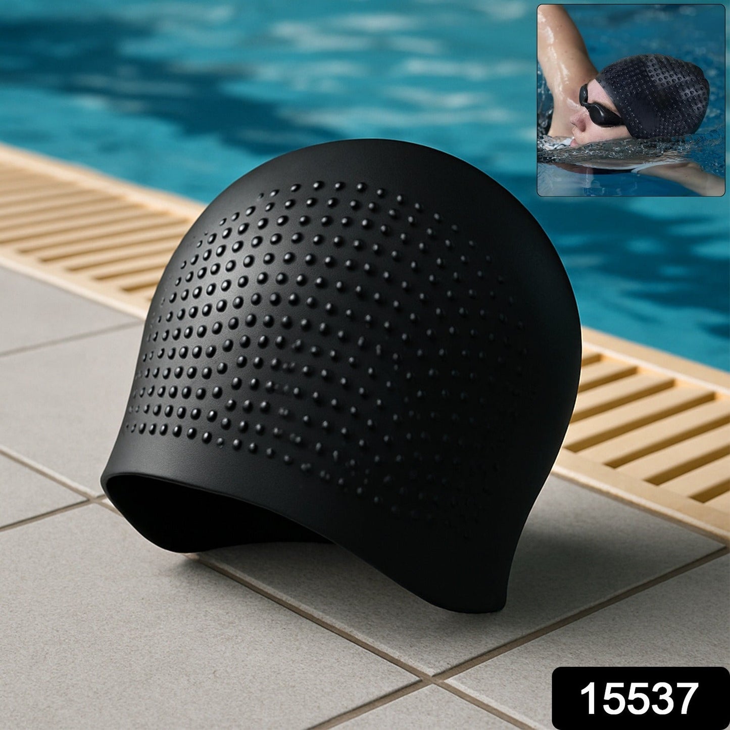 Konex Premium Silicone Waterproof Swimming Cap (1 Pc)