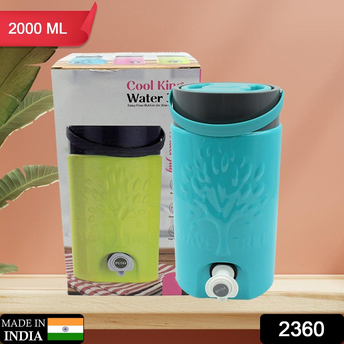 Insulated Water Jug with Tap (2000ml): Leakproof, Travel Cooler