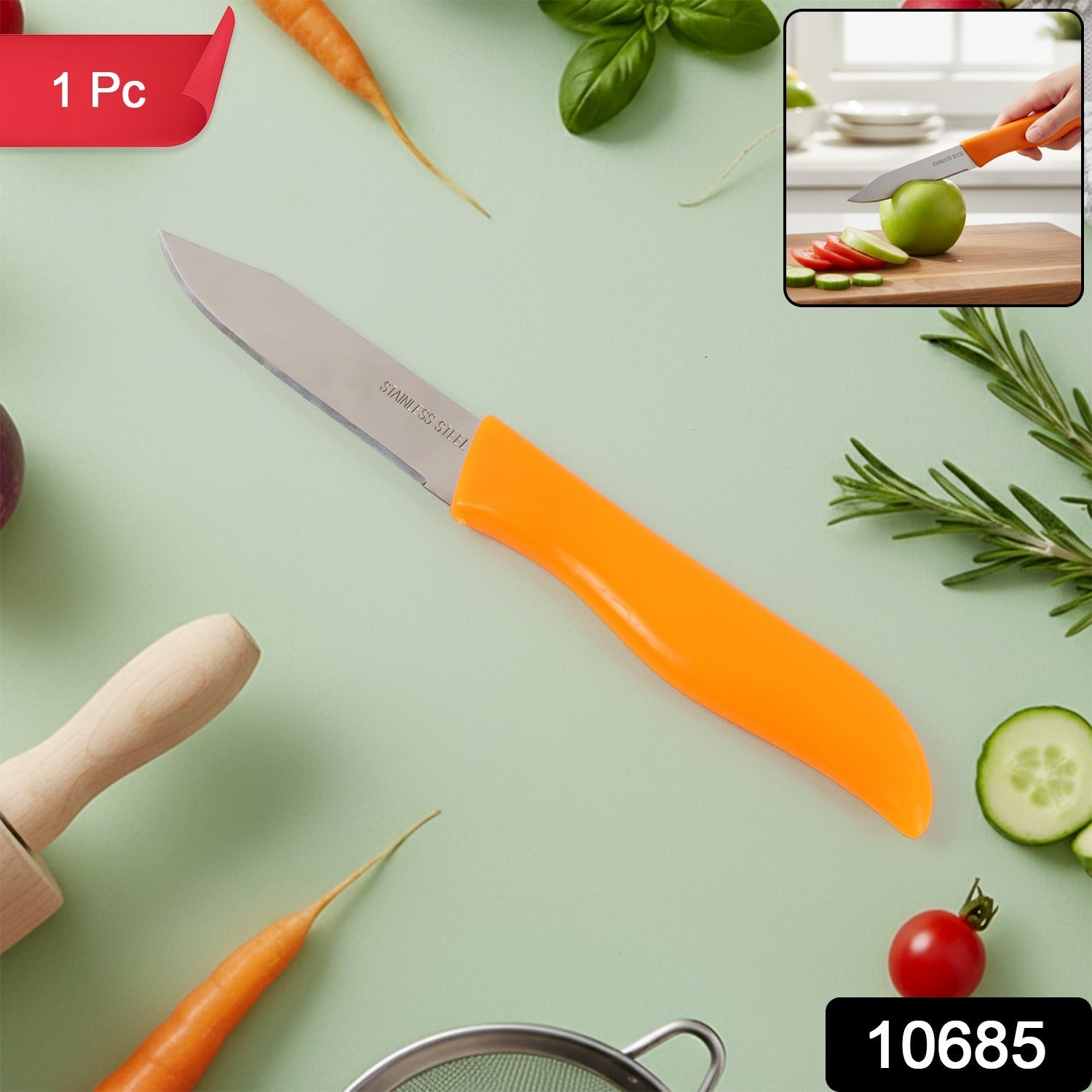 Sharp stainless steel paring knife for precise cutting